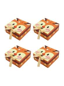 5pcs Christmas Creative Folding Paper Boxes, Cute Cartoon Pattern Gift Boxes, Snack Candy Handheld Gift Packaging Boxes - Folding Paper Box - View 13