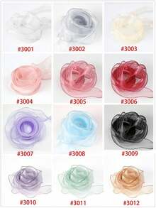 1.5 Inch Wide 10 Yards Transparent Organza Chiffon Ribbon, Suitable For Gift Wrapping, Wedding Bouquets, Crafts, Christmas And More - Multicolor - View 1