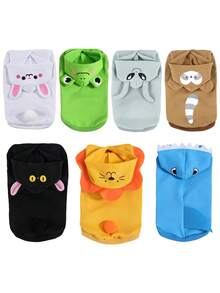1pc Cute Cartoon 3D Animal Pet Hoodie | Warm Polyester Knit Fabric, Suitable For Medium And Small Dogs, Newborn Puppies, For All Seasons - Multicolor - View 4