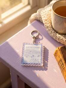 1pc/8pcs Bangtang K-Pop Music Stamp Pattern Keychain, Acrylic Rectangular Wavy Edge Metal Buckle Functional Bag Charm Decorative Pendant, Suitable For Fan Meetings, Concerts, Birthday Gifts, Back To School, Campus Daily, Travel And All Seasons - Multicolor - View 11