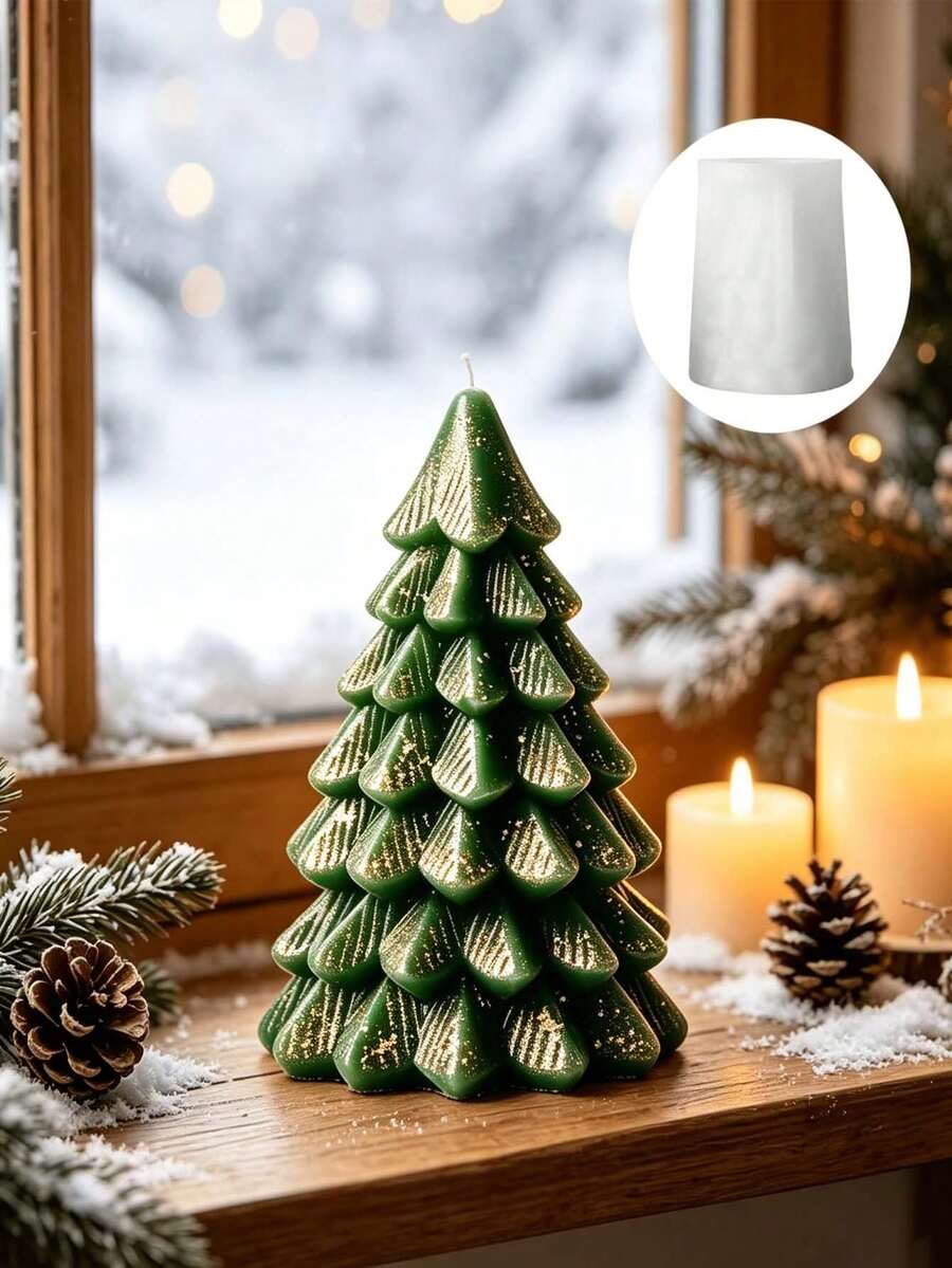 3D Christmas Tree Silicone Mold Suitable For DIY Resin, Plaster & Candle Making - Demoldable Mold With Detailed Tree Branches For Epoxy Casting, Holiday Crafts, Ornament Making, Tabletop Decorations (Irregular Shape) - Christmas Tree Mold - View 1