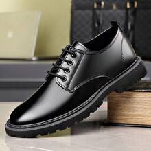 Men's Loafers Versatile Business Casual Shoes Thick Sole Height-Increasing Slip-On Loafers For Travel, Party, Banquet, Street Wear (Sole Line Pattern Random) - M-8608 Black - View 6