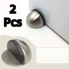 4pcs Steel Door Stopper With Rubber Cushion, No Drill Anti-Collision Glass Door Fixer, Suitable For Home And Bathroom - A - View 11