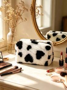 Tas Kosmetik Lembut dan Mewah, Kapasitas Besar, Motif Hati, Tas Perlengkapan Mandi Portabel untuk Perjalanan, Kantong Penyimpanan Kosmetik - MultiWarna - View 5
