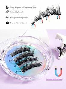Magnetic Glue-Free Fluffy Eyelashes, Defined Layers, Voluminous Curly Lashes, Bold Makeup Look, Creates Big Eye Effect - View 10