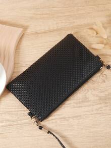 Fashionable Women's Crossbody Bag With Detachable Wristband That Can Hold Small Mobile Phones, Wallet, Zipper Closure, Suitable For Outdoor And Travel - Black - View 6
