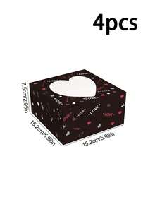 Kotak Kado Kertas Jendela Hati Romantis 4pcs/12pcs/24pcs dengan Desain Cetak Transparan Berkualitas Tinggi, Kemasan Penyimpanan untuk Liburan & Pesta - View 13