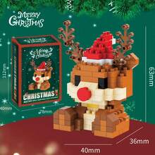 1pc Christmas Limited Building Blocks Set, Mini DIY Assembly Bricks, Xmas Themed Decorative Building Kit, Ideal Holiday Collectible Gift For Party Favors & Desktop Ornament - Multicolor - View 25
