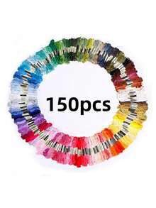 200/150/100/50/15 Colors Cross Stitch Embroidery Floss Set, Handmade Weaving Threads - Multicolor - View 16