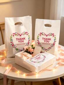 100 Pcs White Thank You Gift Bags - Premium Kraft Paper Bags For Jewelry, Apparel, Wedding Favors, And Retail Packaging - Multiple Styles - View 6
