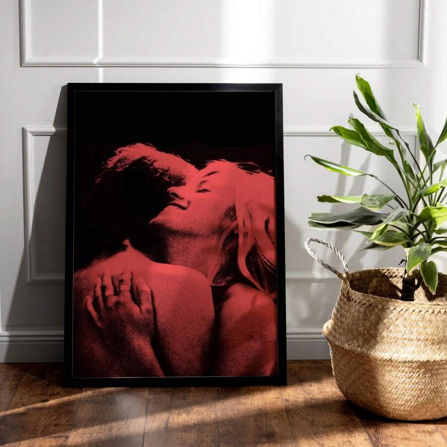 1pc Unframed Red Lovers Poster, Indie Music Wall Art Wall Posters,Suitable For Modern Home,Room,Dormitory,Kitchen,Dining,Living - 111 - View 1