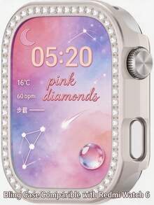 適用於 Redmi Watch6 閃亮鑽石 PC 防撞保護殼 水晶閃耀水鑽保護套 男女通用智慧手錶殼 - Redmi Watch 6 - 查看 7