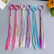 3pcs A Pack Of Headwear Wig Braids Hair Circle Sweet Cool Boxing Braid Rubber Band High Ponytail,Bean Braid Hair Rope Hair Scrunchies,Hair Ties,Braided Hair Bands,Colorful Hair Ropes, Perfect Gift For Activities,Festivals, Travel And Vacation - Various - View 11