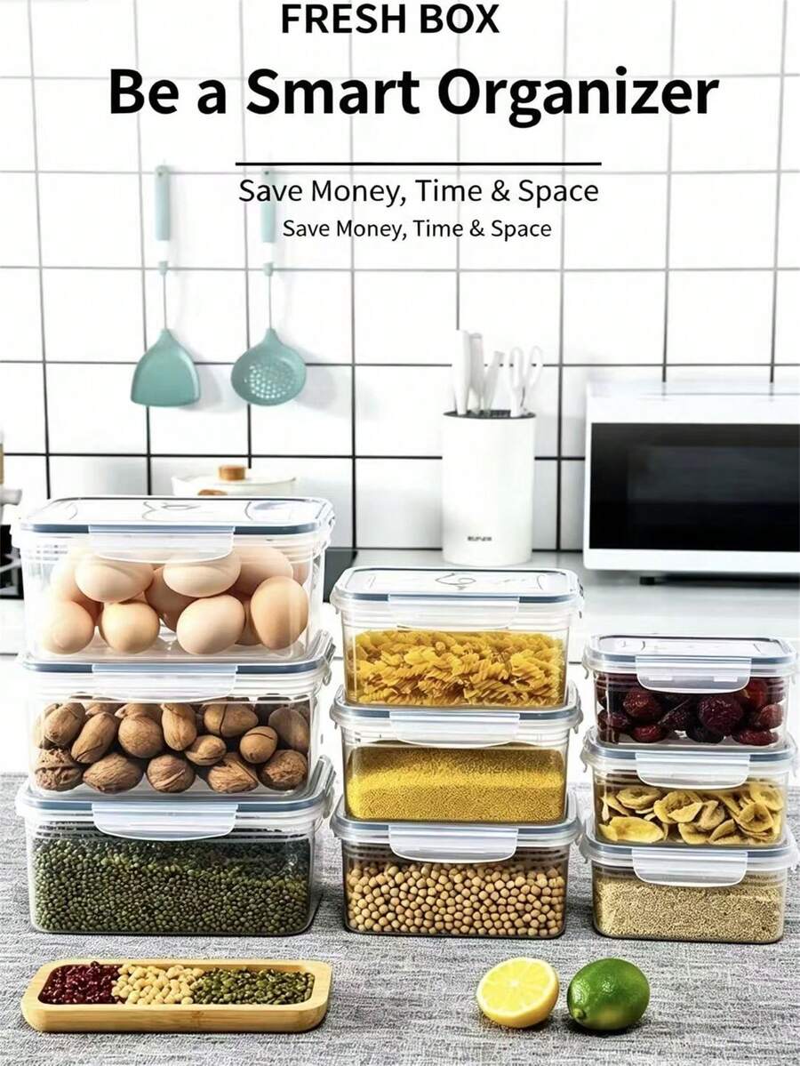 1/3 Food Strainer Basket, Household Sealed Refrigerator Storage Box With Strainer Basket And Lid, Suitable For Storing Various Fruits And Vegetables - White - View 1