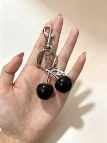 1pc/Set Cherry Shaped Bag Charm Keychain - Cherry Keychain Bag Pendant Car Cherry Ornament Keychain, Women's Christmas Valentine's Day Gift - Multicolor - View 10