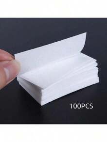 100pcs Nail Polish Remover Wipes, Lint-Free Gel Cleansing Makeup Remover Tissues, Nail Art Tools - White - View 6