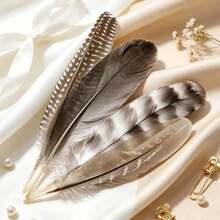 Assorted Artificial Craft Feathers 12/24Pcs, 4 Styles 12-22cm Spotted Wing Feathers For Hat Making, Jewelry, Costume, Wedding DIY Decor - A - View 6