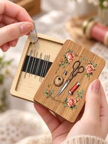 Flower Sewing Needle Case, Needle & Thread Storage Box, Pin Organizer - Floral Sewing Pattern Needle & Thread Storage Box, Sewing Needle Storage Tool, Without Needles, Needle & Thread Organizer Box, Holiday Birthday Gift, Perfect Gift For Sewists, Sewing Enthusiasts And Embroidery Artists - Multicolor - View 5
