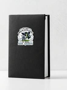 1Pc "I'm Not Procrastinating I'm Doing Side Quests" RPG Gamer Quote Sticker, Knight Dragon Funny Game Waterproof PVC Vinyl Decal, Cartoon Sticker For Laptop Water Bottle Car DIY Decor, Novelty Gift For Fans - Multicolor - View 5