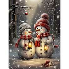 1PC DIY 5D Diamond Painting Kit Christmas Snowman Pattern - Round Full Drill Art Mosaic Craft, Home Wall Decor, Unframed - No Frame - View 1