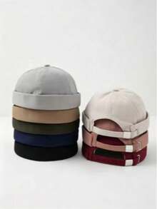 1 st herr-keps i street fashion, casual basic, enfärgad, justerbar, platt basebollkeps, lämplig för dagligt bruk - flerfärgad - Visa 1