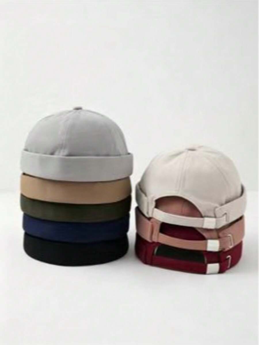 1 st herr-keps i street fashion, casual basic, enfärgad, justerbar, platt basebollkeps, lämplig för dagligt bruk - flerfärgad - Visa 1