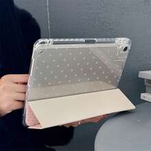 1件 防塵透明背蓋灰色星星 3+Y 折疊多角度磁吸支架平板保護殼，附筆槽與自動休眠/喚醒功能，相容 iPad PRO/AIR、Pad 5/6/21、Pad、MatePad、Honor Pad - 彩色 - 查看 7