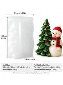 3D Christmas Scene Silicone Candle Making Mold, Integrated Santa Claus, Snowman And Christmas Tree Wax Mold, For Aromatherapy Candles, Plaster And Resin Art - Silicone Candle Mold - View 11