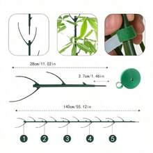 6pcs Monstera Plant Support Stakes, 5 Support Stakes + 1 Roll 1m Hook And Loop Strap, Durable Climbing Plant Accessories, Garden Outdoor Decor, Home Decor Accessories, Suitable For Patio Balcony Garden, Spring Gardening Gift - A - View 4