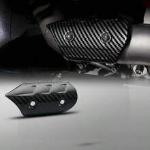 Universal Motorcycle Exhaust Pipe Carbon Fiber Heat-Resistant Insulation Cover, Includes Accessory Kit, Easy Installation, Fits Most Models - Carbon Fiber Twill - View 2
