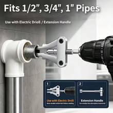 1pc All-In-One Broken Screw Extractor, Suitable For 1/2 3/4 1 Inch Pipes, Electric Drill Driven Faucet And Angle Valve Repair Tool, Used For Quick Removal Of Stuck Threaded Parts, Multi-Functional Hardware For Home Emergency And Plumbing - Multi-color - View 9