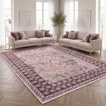 Washable Modern Minimalist Patterned Area Rug – Scandinavian Geometric Design, Contemporary Washable Carpet For Living Room, Bedroom & Home Decor - Coffee Brown - View 5