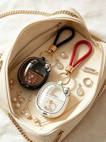 Mini Jewelry Box, Travel Jewelry Storage Box, Portable Jewelry Box, Partition Storage Earrings, Rings,Suitable For Commuting And Short Distance Travel - Multicolor - View 6