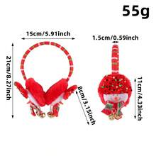 Christmas Plush Earmuffs, Santa/Snowman/Reindeer Decor Winter Ear Warmers With Bells, Random Style Holiday Party Accessory - Multicolor - View 7