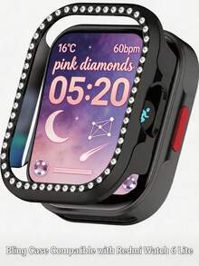 متوافق مع Redmi Watch6Lite بطانية حماية من البولي كربونات مرصع بالماس اللامع للنساء والرجال بطانية حماية كريستالي براق مرصع بالراينستون للساعة الذكية - Redmi Watch 6 Lite - مشاهدة 11