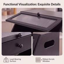 Multi-Layer Black Tabletop Storage Organizer, Dustproof Display Case With Translucent Window, Multi-Purpose Countertop Rack For Kitchen, Bathroom, Office, Christmas Gift - Black - View 11