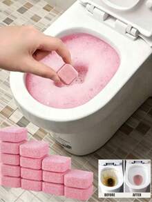 10/20pcs Pink Foaming Descaling Cleaning Tablets, Effervescent Descaling Tablets, Deep Cleaning Agent For Electric Kettles And Hot Water Pots To Remove Dirt And Mineral Scale, Practical Kitchen Cleaning Supplies - Multicolor - View 2