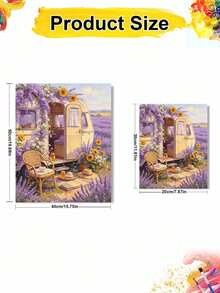 1Pc Digital Oil Painting Kit, Lavender Field RV, Diy Paint By Number Arts And Crafts For Adults, Wall Decoration Art, Canvas Painting, Holiday And Party Gifts. - Sets - View 8