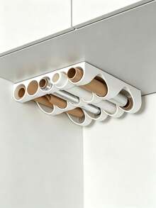 2/4 Hole Kitchen Storage Rack, Roll Storage Rack, Plastic Wrap Storage Rack, Designed For Installation On Shelves Or Under Cabinets, Can Store Baking Paper, Baking Mats, Plastic Wrap, Etc.; Each Compartment Can Hold 2 Rolls, Suitable For Storing Aluminum Foil, Baking Paper Or Other Similar Kitchen Roll Materials - Multicolor - View 5