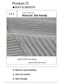 1pc Fashionable Minimalist All-Season Sofa Cushion, Anti-Slip Luxury Sofa Pad, Suitable For Home, Bedroom, Living Room, Study, Office, Graduation Ceremony And Other Occasions, Pet Scratch-Resistant Protective Pad - Light Grey - View 10
