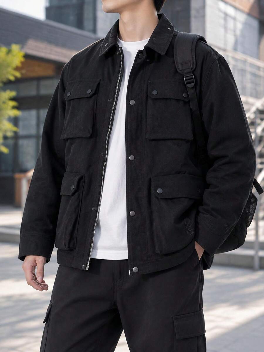Under Armour Men's APAC Curry Utility Jacket, Collared Casual Workwear Jacket 6012760-001 - Black - View 1