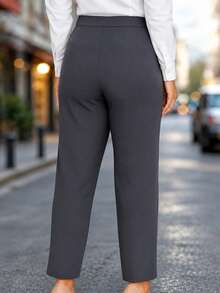Fashion Plus Size Women's New Arrival All-Season Versatile Commuter Casual Long Pants - Dark Grey - View 2