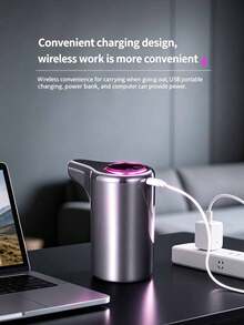 Smart Electric Water Pump With LCD Display And 30s Timer, USB Rechargeable Portable Water Pump, Suitable For 5L And Gallon Water Bottles, One-Touch Operation, Powerful Suction, Universal Base, Suitable For Home, Kitchen And Office - Multicolor - View 10