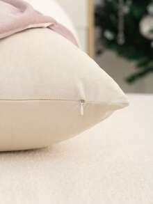1件米粉色聖誕蝴蝶結枕套,適合室內裝飾、聖誕裝飾,四季通用,不含枕芯 - 米粉色 - 查看 9