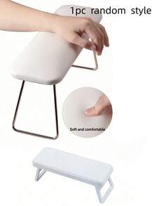 1pc High Rebound PU Nail Arm Rest, Foldable, Soft Cushion For Gel Lamp, Waterproof & Stain-Resistant Design, Suitable For Nail Art - White - View 7