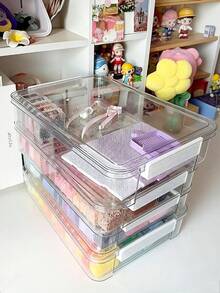 1 Set Transparent Large Capacity Flip Lid Bead Storage Box, Plastic Organizer Storage Box With Compartment Bottles Set, Color Number Stickers, DIY Perler Bead Storage Box, Handmade Sewing Tool Storage Bucket, Desktop Craft Organizer Storage Box, Home Storage, Perler Bead Storage Box - Multiple Styles - View 6