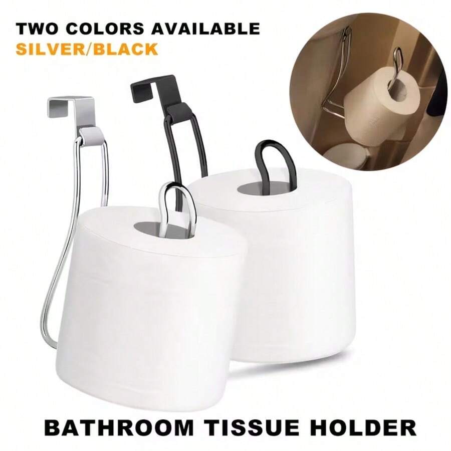 Multifunctional Toilet Tank Hanging Toilet Paper Holder, Suitable For Home/Dorm Bathroom, Toilet, B&B, Perfect Bathroom Gift - A-black - View 1