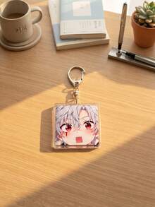 1pc/6pcs Blue Lock Anime Character Close-Up Aesthetic Acrylic Keychains, Popular Sports Anime "Blue Lock" High-Definition Character Face Close-Up Art Series Square Pattern Pendant, Backpack And Car Key Accessories, Gift For Blue Lock Fans, Football Sports And Passionate Anime Lovers - Multicolor - View 7
