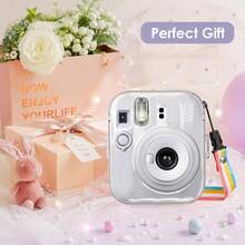 Casing Pelindung Kamera Instan Mini13 Transparan dengan Tali Selempang, Bahan PVC, Aksesori Kamera Anti Gores, Cocok untuk Mini 13, Casing Pelindung Transparan Crystal Shell, Tebal, Tidak Menguning, Mudah Dipasang, Penutup Pelindung Transparan. - View 3