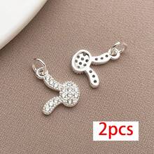 2pcs Cute Animal Rabbit Charm Pendants 18K Plated Full Pave Zirconia Bunny Head Charm For DIY Bracelet Necklace Jewelry Making Craft Supplies - Multicolor - View 10